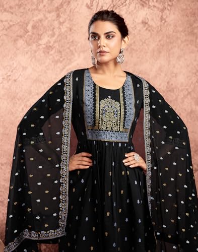 Image of SIRIL Women's Rayon Viscose Printed Kurta Pant with Dupatta Set