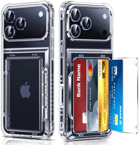 LeYi for iPhone-17-Pro-Max Case Wallet, Clear Card Holder for i Phone 17 ProMax Cases Military Grade Shockproof Anti-Yellowing Heavy Duty Women Men Funda para Cover for iPhone 17Pro Max, Transparent