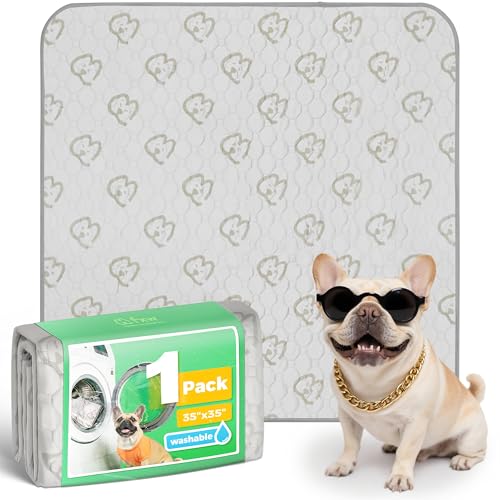 Image of FXW Washable Pee Pads for Dogs, Leak-Proof & Non-Slip, Specifically Designed for Potty Training, 35 inch Square, Khaki, 1 Pack