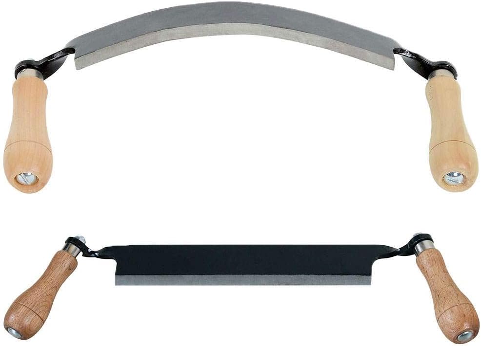 Timber Tuff 10" Curved Blade Draw Shave & 8" Straight Blade Draw Shave Tool
