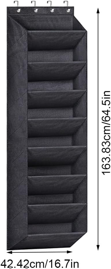 Over the Door Shoe Organizer - 8-Tier Storage Holder with Large Deep Pockets, Shoe Rack for Closet, Wall, Door, Bedroom, Dorm, RV, Boots, Socks, Headphones, Space-Saving Home Storage