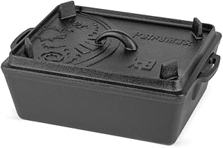 Petromax Gusseisen Kastenform ideal für Outdoor-Abenteuer, Deckel als Pfanne nutzbar 5,5 l Fassungsvermögen