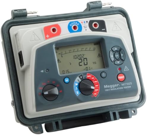 Megger MIT1025-US 10kV Insulation Resistance Tester, 85 to 265 V, 50/60 Hz, 60 VA, 0.01 nA to 6 mA, Digital/Analog Display, +/-5% Accuracy