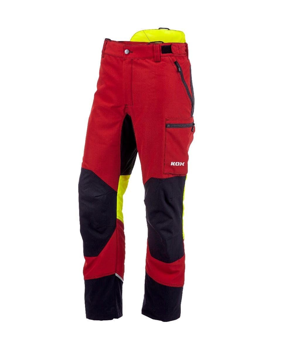 KOX Schnittschutzhose Duro 3.0 Rot/Gelb Größe 98