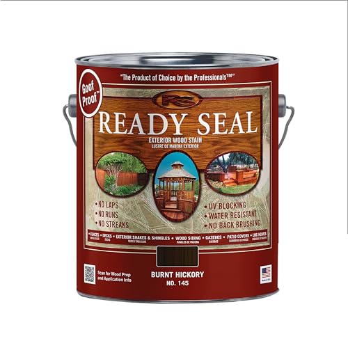 Image of Ready Seal Exterior Wood Stain | Semi-Transparent Oil-Based Formula | Professional Grade Stain and Sealer in One | Ideal for Decks, Fences, Pergolas, Wood Siding & More | Gallon | Burnt Hickory
