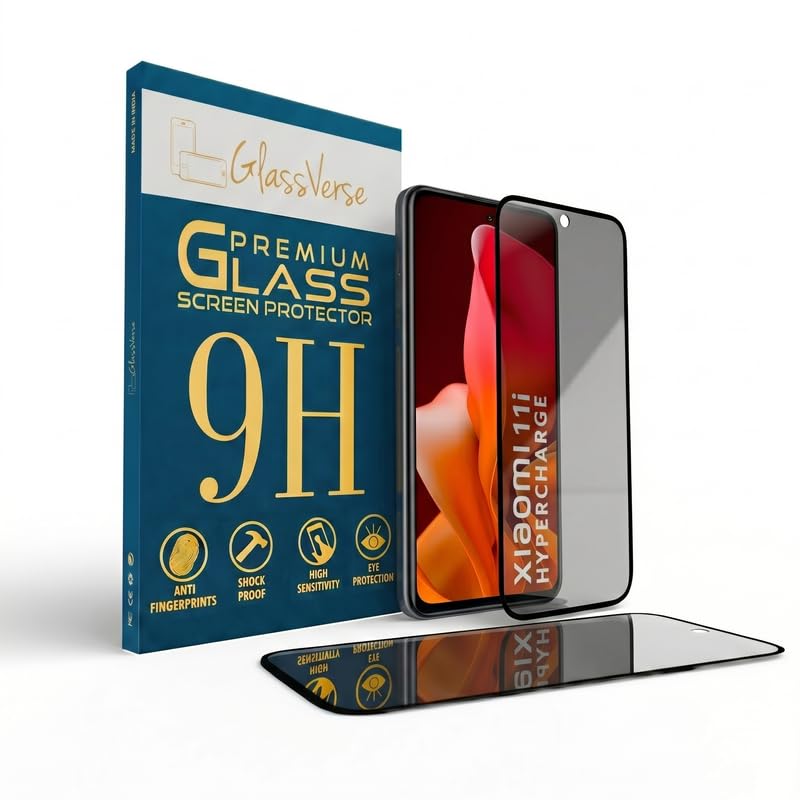 GlassVerse Privacy Tempered Glass for Xiaomi MI 11i Hyper Pack of 2 - Image 1