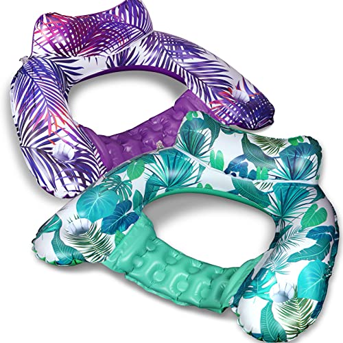 Kakashi 2-Pack Pool Float Chair, Adult Size Inflatables Floaties For Swimming Pool, Lake Pool Lounger With Cup Holder, Beach Pool Toy Swim Rafts #TOP25