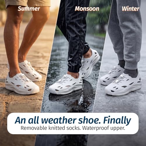 Image of YOHO Zogs Convertible Hybrid Clog-Sneaker for Men | Waterproof Monsoon & Rainy Footwear | Removable Knit Socks