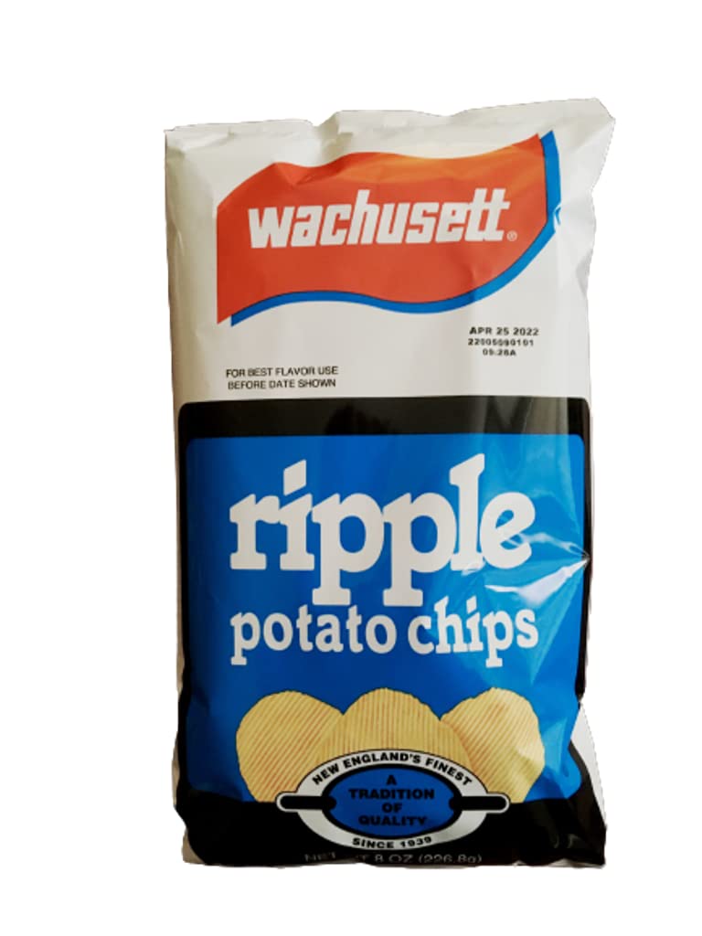 Wachusett Ripple Potato Chips, Family Size 8-ounce Bags (3 Pack)