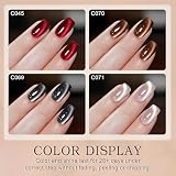 YSUVIN lakier hybrydowy UV Cat Eye, 4 kolory czerwony czarny brązowy biały żel lakier do paznokci Jelly Glass Crystal z magnetem Soak-Off Cat Eye UV Gel dla początkujących DIY Nail Art Manicure Salon