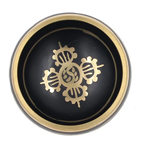 Dharmaobjects® Gorgeous Meditation 8 Lucky Symbols Singing Bowl With Mallet #TOP3