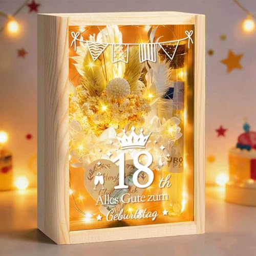 Geldgeschenke 18. Geburtstag Mädchen，LED 18 Geburtstag Mädchen Geschenkbox，Geldgeschenke Verpackung Geschenke zum 18Geburtstag für Tochter,Sohn,Schwester (18)