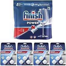 Set Finish Power - 76ct - Dishwasher Detergent - Powerball - Dishwashing Tablets - Dish Tabs & Finish In-Wash Dishwasher Cleaner Clean Hidden Grease and Grime, 3 Count Pack of 4