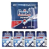 Set: Finish Power - 76ct - Dishwasher Detergent - Powerball - Dishwashing Tablets - Dish Tabs & Finish In-Wash Dishwasher Cleaner: Clean Hidden Grease and Grime, 3 Count (Pack of 4)
