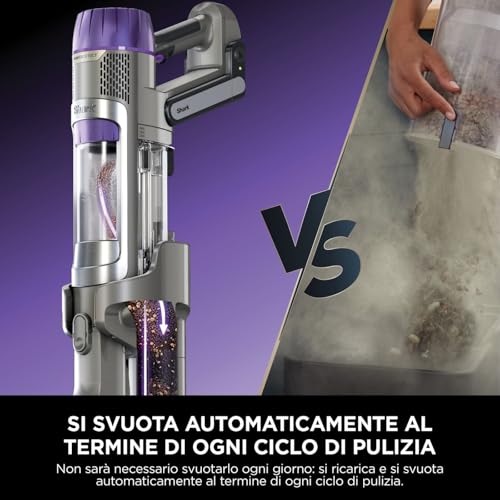 Shark Powerdetect Clean&Empty Aspirapolvere, Duoclean Detect, Reverse Clean, Base Auto-Svuotante, Antigroviglio Plus, Autonomia 70 Min,Leggero, Bocchette Animali E Multisuperficie, Grigio IP3251AMZEUT - 4