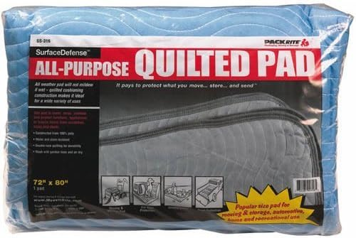 SCHWARZ SUPPLY SOURCE SP-316 All Weather Quilted Moving Blanket Long Lasting Protection, 54" by 80"
