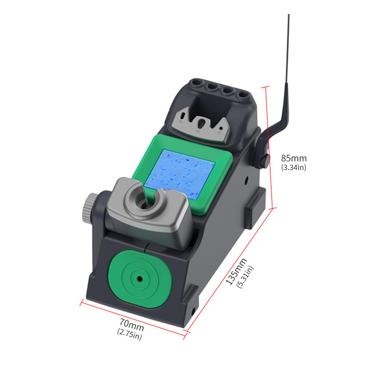 Supporto per saldatore con spugna per pulizia angolata regolabile a 45° in filo ottone per efficienza saldatura Supporto per spugna per pulizia temperatura