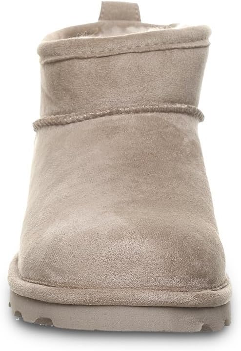 BEARPAW Women's Shorty Vegan Mushroom Size 6 | Women's Ankle Boot | Slip On Boot | Comfortable Winter Boot
