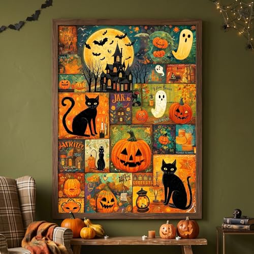 1000 Piece Puzzle for Adults, Halloween Themed Collage - image 7