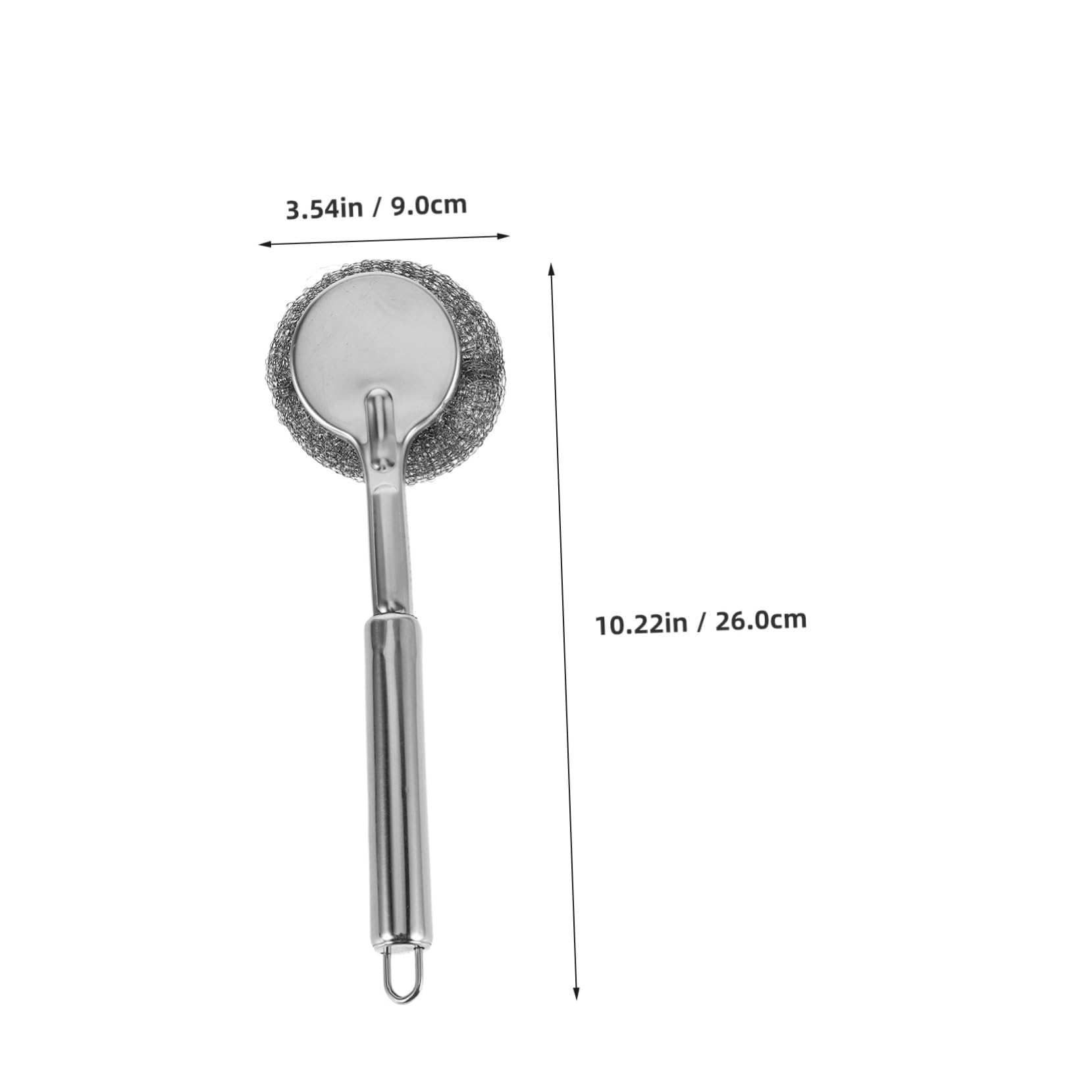 Mipcase Purpose Kitchen Brush Stainless Steel Pot Brush Long Handle for Cooking Steel Wool Ball for Deep Cleaning