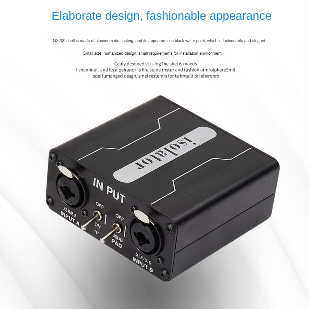 1 Pezzo GX200 Isolatore Audio Mixer XLR A Doppio Canale 6.5 Isolatore Audio Corrente Suono Mixer Rumore Microfono Filtro Terra Comune, 500371556