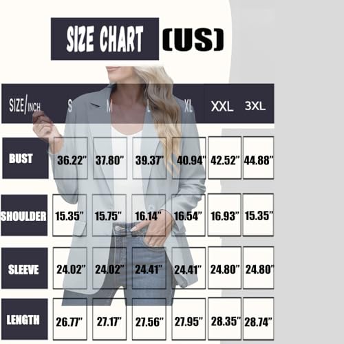Blazers for Women Trendy Dressy Suit Jackets, Winter Bussiness Suit Clothes,Long Sleeve Button Open Front Tops3