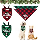 Halstuch Hund Weihnachten, 2 Stück Einstellbare Hundehalstuch Weihnachten, Weihnachtshalstuch Hund, Süße Haustier Halstuch Schal, Dreieck Bandana Hund, für Kleine Mittelgroße Große Hunde Katzen