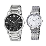 [エンポリオアルマーニ]EMPORIO ARMANI ペアBOX付 メンズ レディース ペアウォッチ ルイージ カッパ 43mm 32mm モノグラム/シェル文字盤 シルバー ステンレス AR11134AR11112 腕時計[並行輸入品]