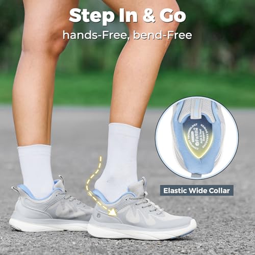 FitVille Extra Wide Shoes for Women, Lightweight Walking Shoes Wide Width Sneakers Arch Support Comfortable Orthopedic Shoe for Standing All Day - ZephyrLite V42