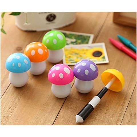 AWEIDS 6pcs Cute Mushroom Ball Point Pen Stationery Gift (Mushroom Style) Cover