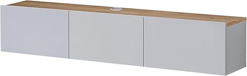 Miniatura 29 de Atelier Mobili - Soporte de TV flotante negro de 65 pulgadas, centro de entretenimiento flotante para TV de 80 pulgadas, gabinete de TV negro, Negro