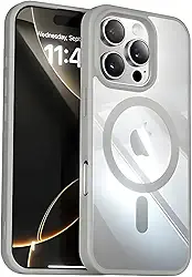 Capinha Case Capa Transparente Basic Anti Impacto Bordas Elevadas Magnética Premium Luxo Para iPhone (Cinza, iPhone 12 Pro Max / 13 Pro Max)