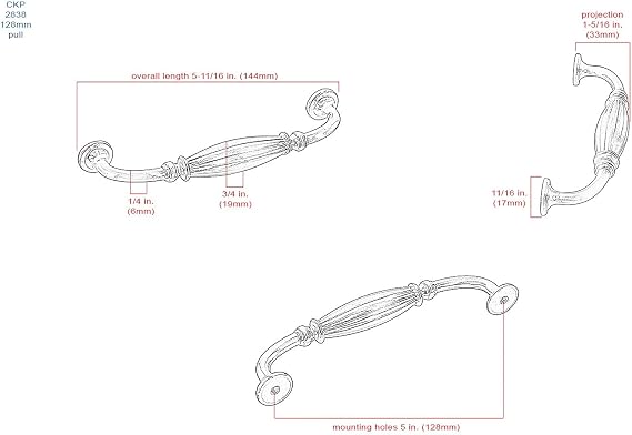 Knob Deals #1538-5 (128mm) Drawer Pull, Oil-Rubbed Bronze