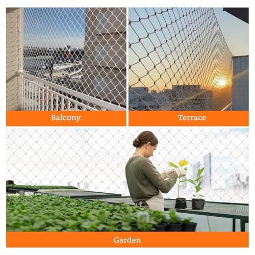 Image of Anti-Bird Pigeon Net for Balcony | Bird Protection Net, Green, 15Ft X 20Ft | UV Resistant HDPE Mesh | Strong & Durable | Balcony, Windows & Terrace Protection