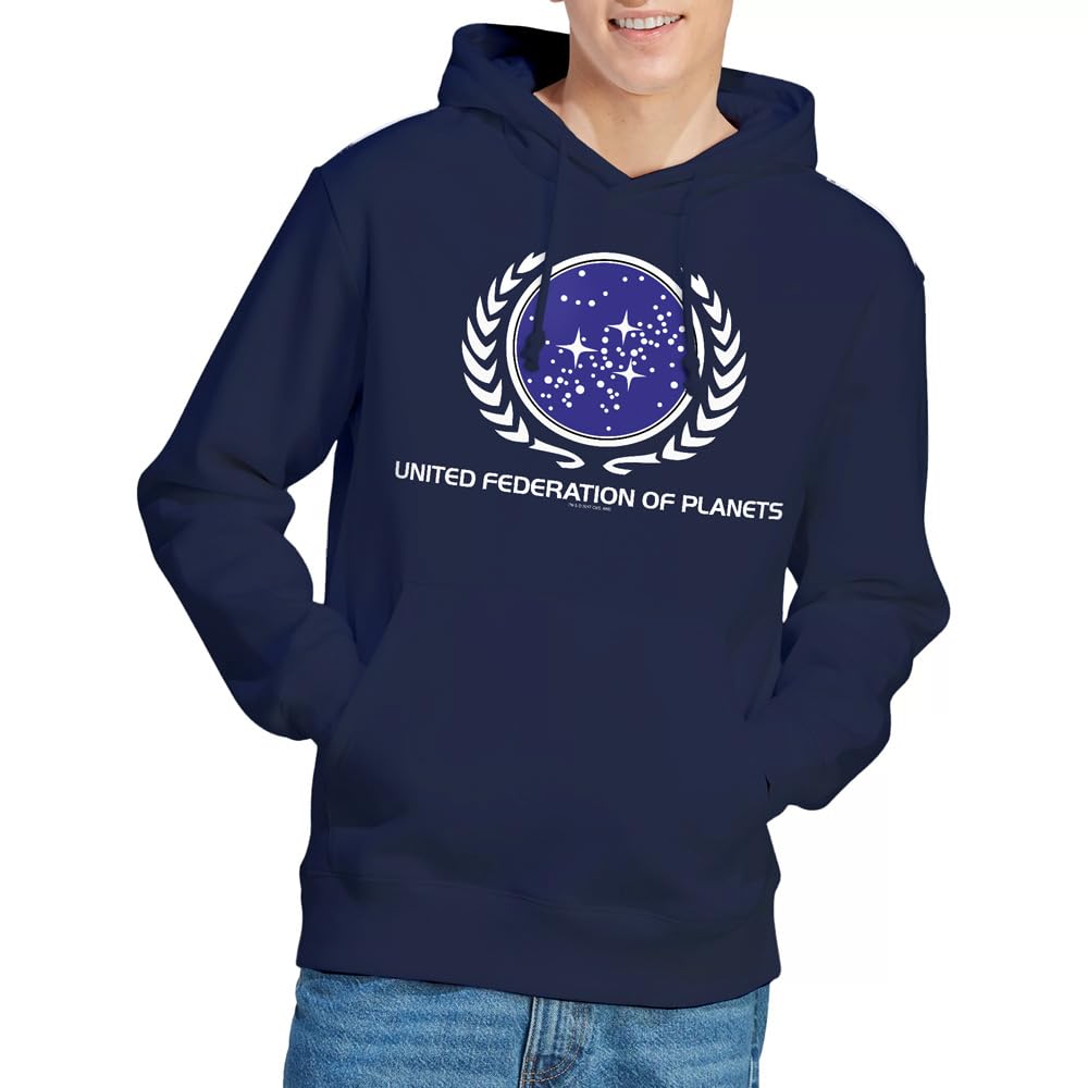 Star Trek United Federation Logo Unisex Hoodie, Navy, Medium