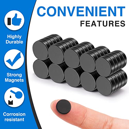 Trymag Small Refrigerator Magnets, 50Pcs Rare Earth Magnets, 10X3Mm Black Strong Neodymium Disc Magnets For Fridge, Whiteboard, Billboard, Crafts, Office, Tiny Round Button Magnets #TOP2