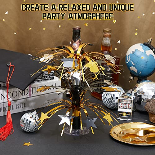 12 Pcs Graduation Cascade Centerpiece 9'' Graduation Party Centerpieces For Tables 2023 Graduation Tables Decorations For School College Party Supplies(Black Gold Silver, Graduation) #TOP3