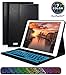 Produktbild Tastatur Hülle iPad 9.7 für iPad 2018 (6th Gen)/iPad 2017/iPad Pro 9.7/iPad Air 2/1, Abdeckung iPad mit Deutsche Tastatur QWERTZ - Magnetische iPad-Eingebaute drahtlose Bluetooth-Tastatur (Schwarz)