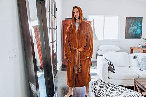 STAR WARS Jedi Master Hooded Bathrobe for Men And Women | Soft Plush Spa Robe For Shower | Lightweight Fleece Housecoat With Belted Tie | Plus Size XXL4