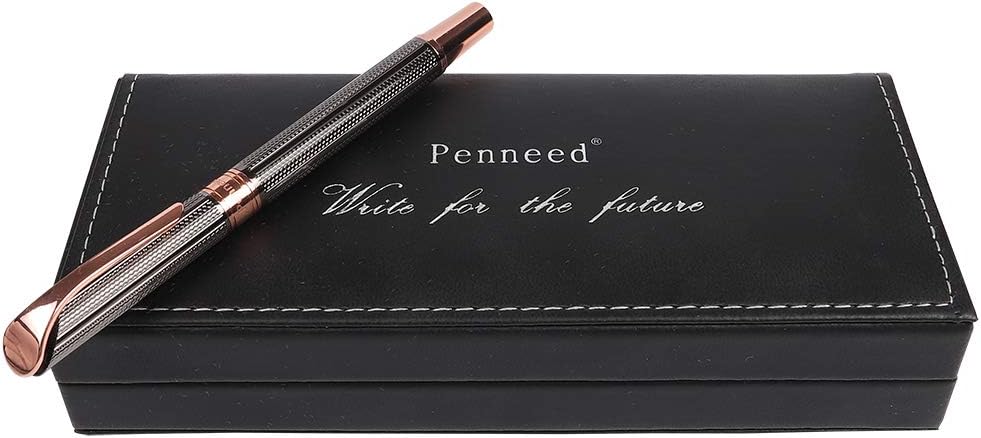 Rollerball Pen Gift Set for Men Women Executive Home Office Use, with Gift box Refillable 0.7mm Black Ink G5(Dark Gray) - Image 6