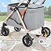 MAMIZO Doppelter Hundebuggy, Haustiere Buggy bis 15 kg, Faltbar 2 Etagen Hundewagen, Katzenbuggy für 2 Etagen mit 4 PCS verschleißfeste PU-Räderr, Hundebox Transporttasche, Grau