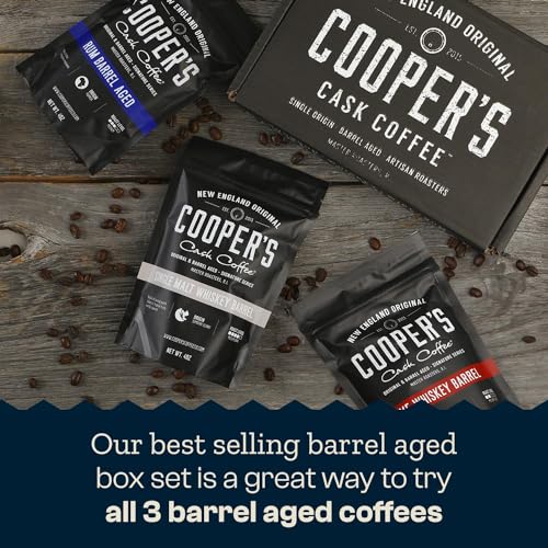 Bourbon Barrel Aged Coffee Whole Bean Set, Single Origin Sumatra Whiskey, Ethiopian Rye, Rwanda Rum Roasted Coffee Beans (Whole Bean, 4 Ounce (Pack of 3)) - Thumbnail 2