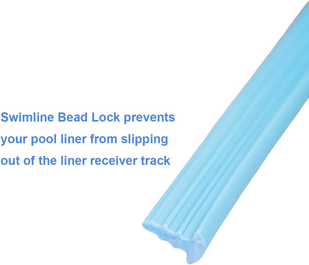 120'ft Roll Swimming Pool Liner Bead Lock for Above-Ground & In-Ground Swimming Pool Beaded Liners Wedge Lock, Blue
