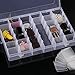 36 Grids Jewelry Organizer, Plastic Jewelry Storage Container Box, with Adjustable Dividers, Perfect for Storing Earrings,Rings, Beads, Mini Accessries Goods(10.8 x 6.88 X 1.57 In.) (36 grids box)