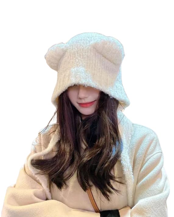 ANKOMINA Winter Cute Bear Ear Warm Hat Women Plush Earflap Beanie Hat Kids Girls Windproof Skull Cap2