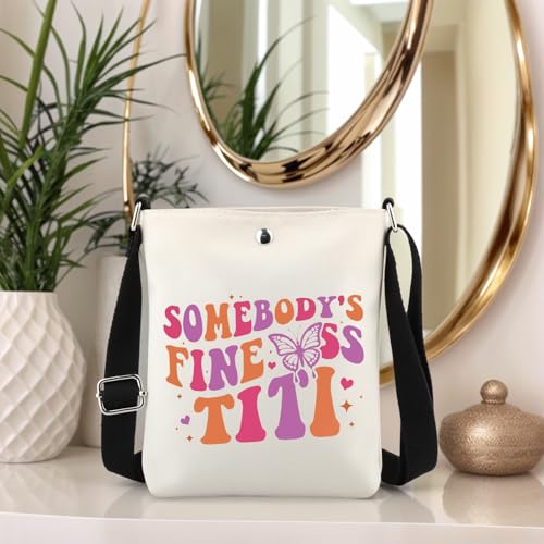 TSOTMO Best Auntie Gift Titi Somebody's Fine Ass Titi Crossbody Bag Gift for Aunt Aunt Funny Pregnancy (Ass Titi XK)4