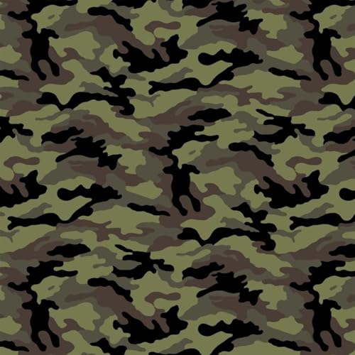 Camouflage Camo Print 100% Cotton Fabric Material by The Yard for Sewing, by David Textiles, 44 Inches Wide