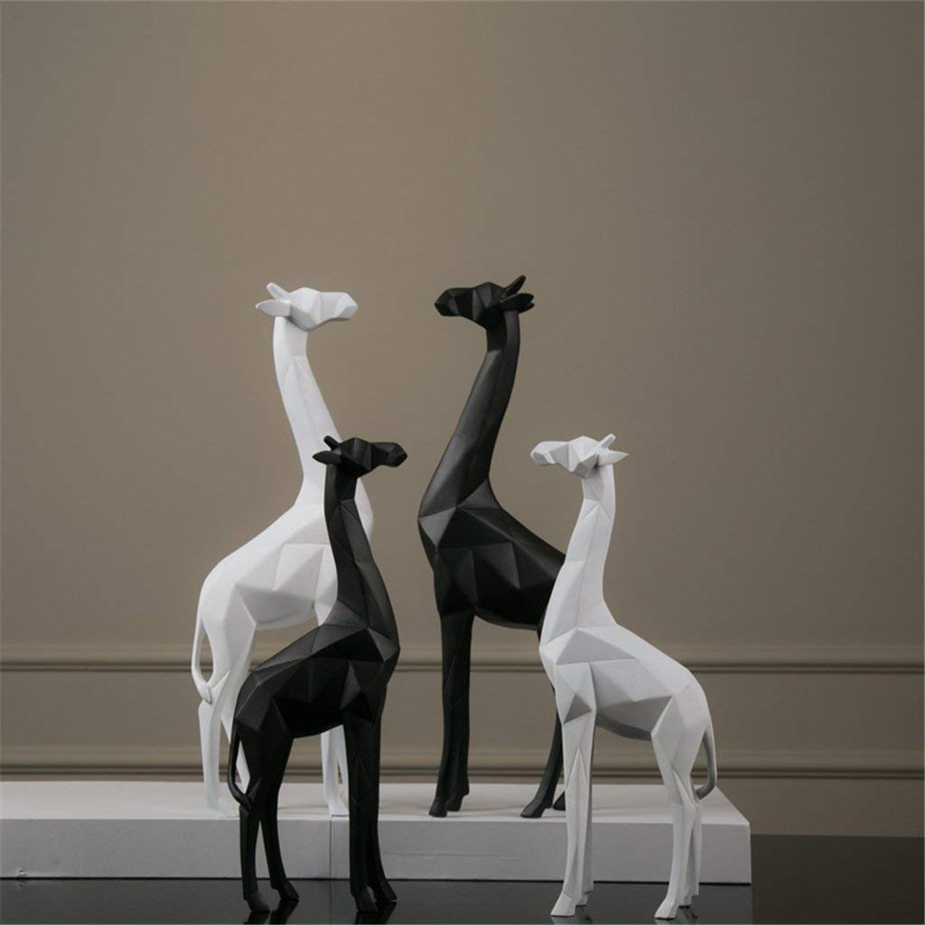 2 Pièces Statue de Girafe en Résine Décorative Nordique Figurine Sculpture pour Décor à Maison