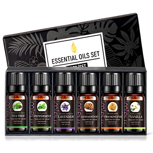 Doublerichad 100% Pure Therapeutic Grade 6 Scents Essential Oil Gift Sets for Diffuser,Spa,Stress Relief ,Good Sleep, Head Relief, Muscle Relief (set04)