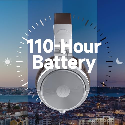 Image of OneOdio Pro C Wired & Wireless Over-Ear Headphones, 110H, 50mm Drivers | Wired 3.5mm and wireless Bluetooth modes with 110H playtime, 50mm drivers and HD mic for PC, podcast and studio work